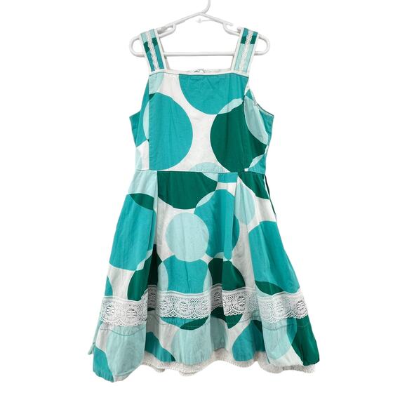 Vintage Cuties Dress Size 8 Made from Upcycled Vintage Materials Lace Green - Picture 1 of 5